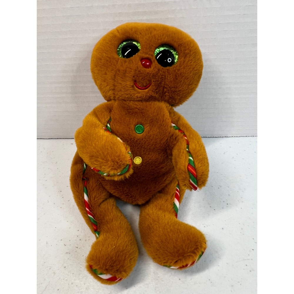Ty Beanie Boos Crispin Gingerbread Man Plush Christmas Holiday Brown 8 inch